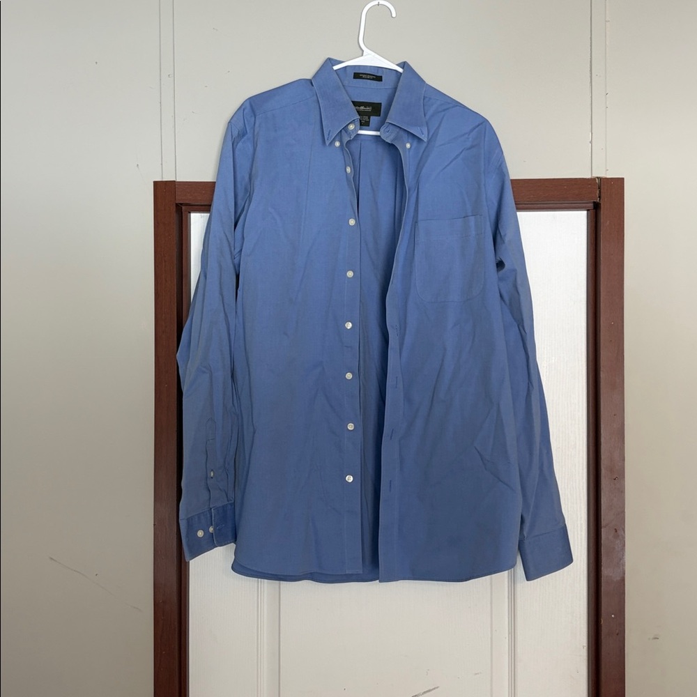 Eddie Bauer Blue Dress Shirt Large Tall